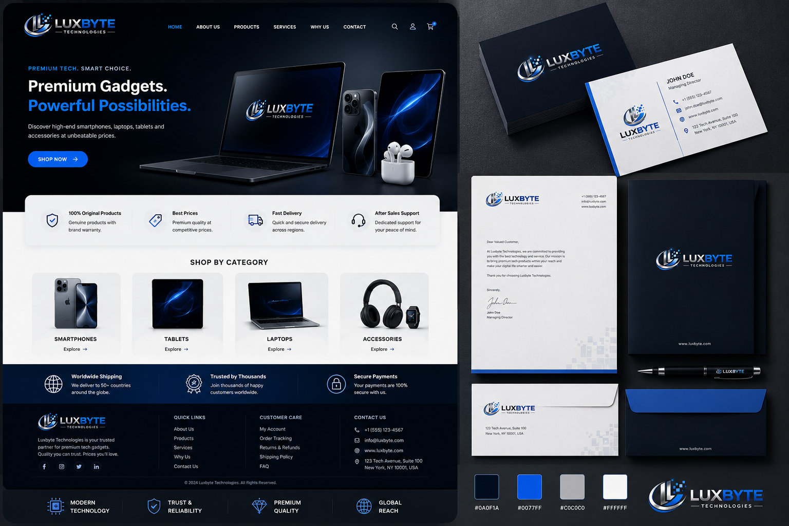 Luxbyte branding mockup